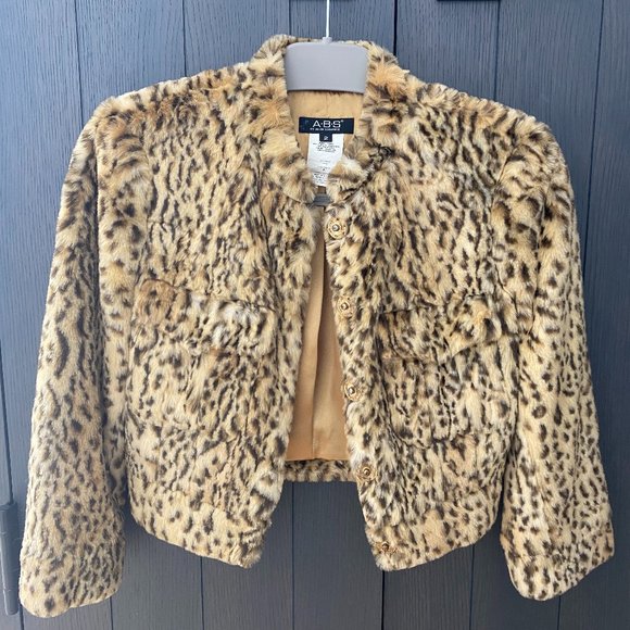 ABS by Allen Schwartz | Faux Fur Animal Print Jacket - Picture 1 of 3